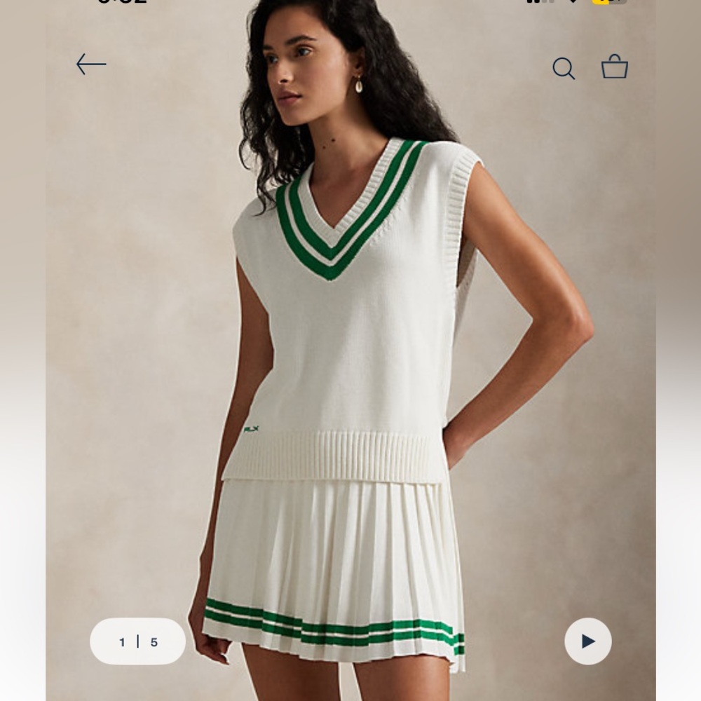 Polo RLX Cotton-Blend Cricket Sweater Vest and Matching Skort